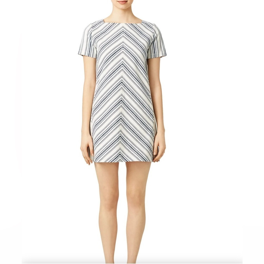 See By Chloe Cotton Linen Mix Stripe Shift Dress - Picture 2 of 16